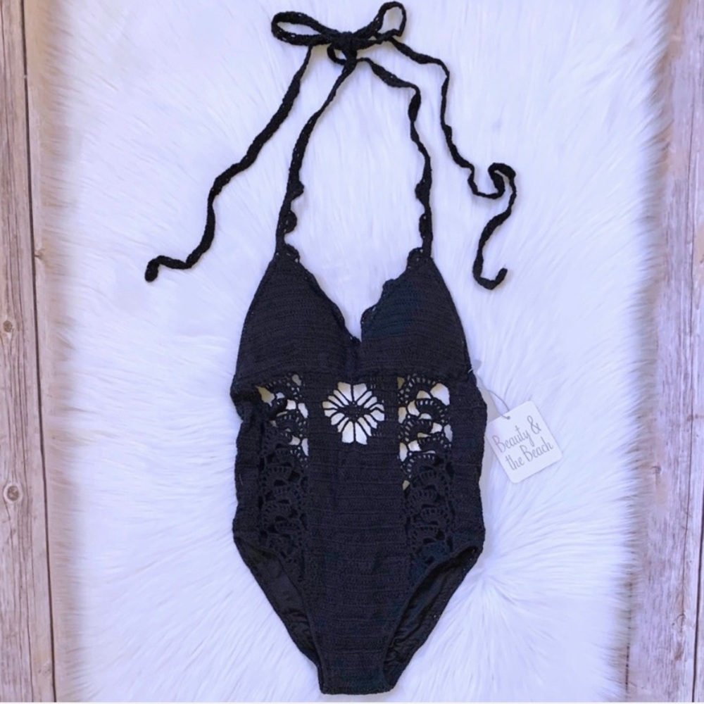 Beauty And The Beach Crochet One Piece Swimsuit